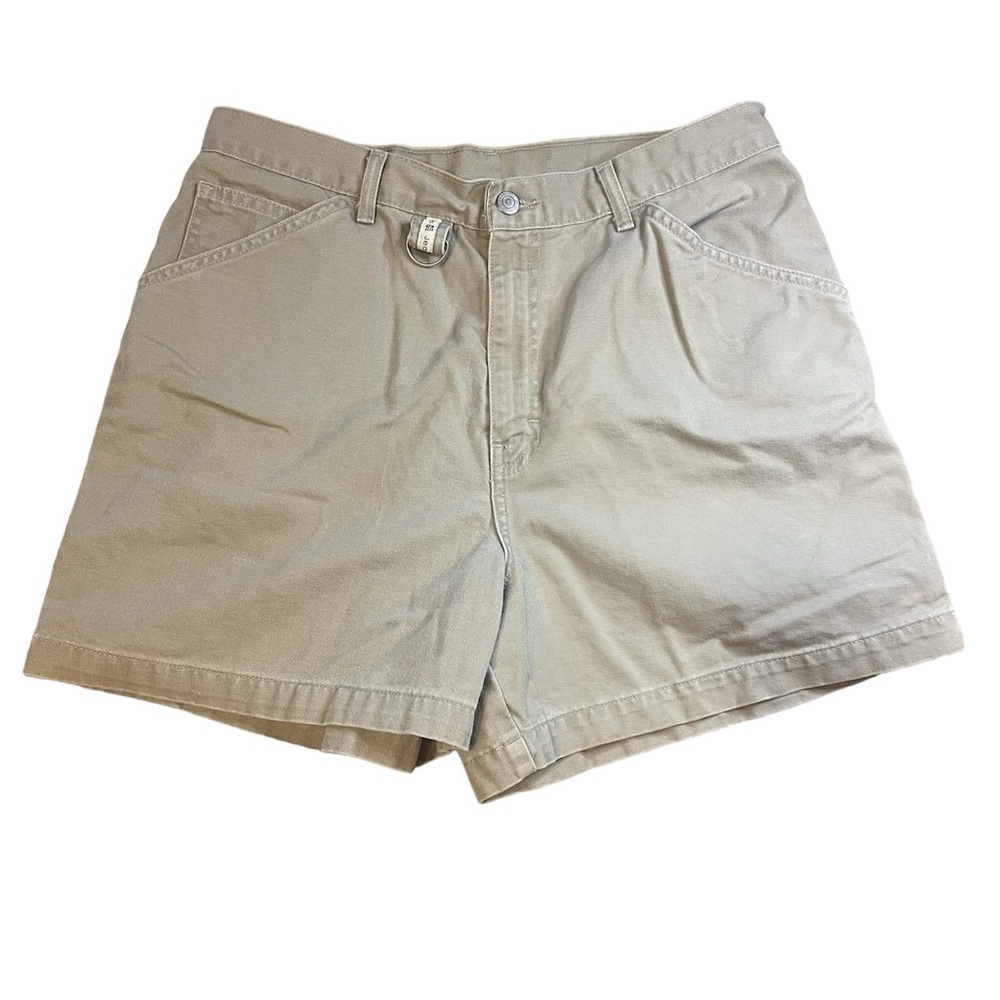 Vintage High Waisted Denim Shorts Beige Cream size 16 Cotton Gitano Jeans
